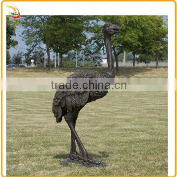 Metal Cast Bronze Ostrich Animal Sculpture For Garden Decor