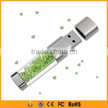 Delicate colorful crystal usb flash drive 16gb