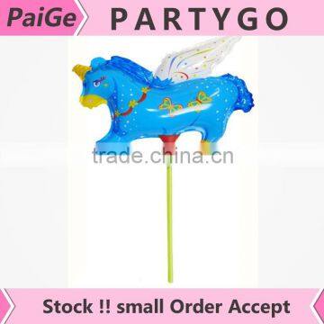 inflatable helium foil balloon,Pegasus balloon,mylar balloon with stick 14.5 inch horse balloon