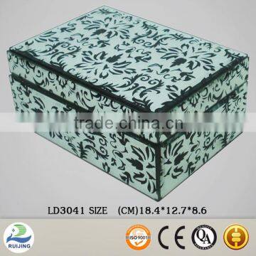 Glass Box with Botanical Pattern Rectangualr