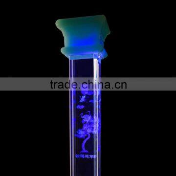 3D laser glass pillars with light for home decoration