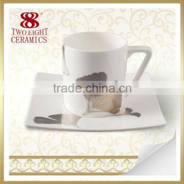 china supplier porcelain nice cup and mug with tray for wedding