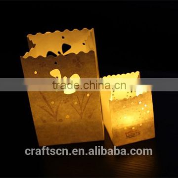 Decoration candle container made of flameproof paper