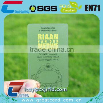 Clear 4C/4C Printing Transparent PVC Card