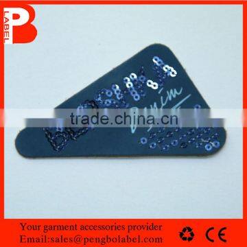 hot sequin genuine leather patch for garments, handbag / shoes