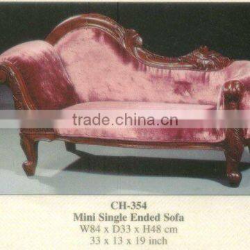 Mini Single Ended Sofa Kids Furniture Mahogany Indoor Furniture