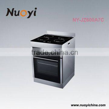 Free standing large integrated kitchen home electric oven with 4 burner induction hob cooker