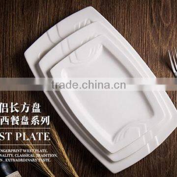 Cheap porcelain white Rectangular plate for wedding home restaurant