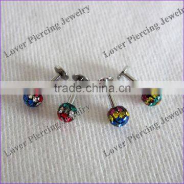 Fashion Epoxy Covering Ball Stainless Steel Unique Labret Piercing Jewelry [FC-976]