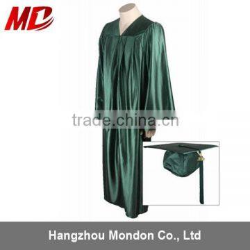 Adult Graduation Cap and Gown Shiny Forest Green