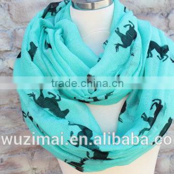 Pretty Voile Crinkle Print Scarf Personalized Infinity Scarf With Animal Print