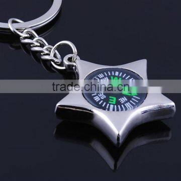 Five-pointed star compass metal keychain advertising promotional gifts