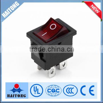 2016 hot selling 250V 4pin waterproof rocker switch with red light