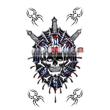 fashion new waterproof mens fierce spider skull tattoo sticker