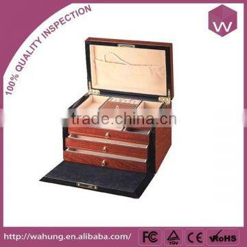 luxury lock catch wholesale jewellery box with custom drawer