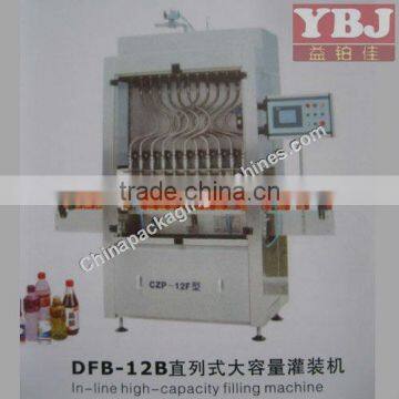 In-line high capacity liquid sachet filling machine
