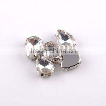 Wholesale glass sew on teardrop rhinestones claw setting crystal