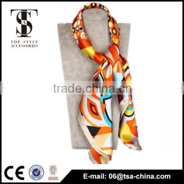 2015 Fashion Lady Printed 100 Silk twill Square Scarf