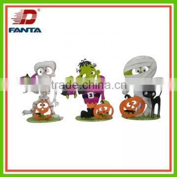 Set of 3 whimsical metal Halloween figurine with tea light hodler