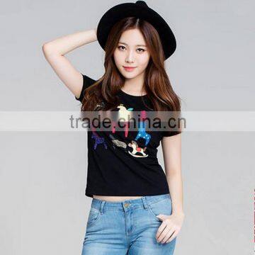 Newest Design Cheap Top Quality Promotional Ladies t Shirt Wholesale China photo-3