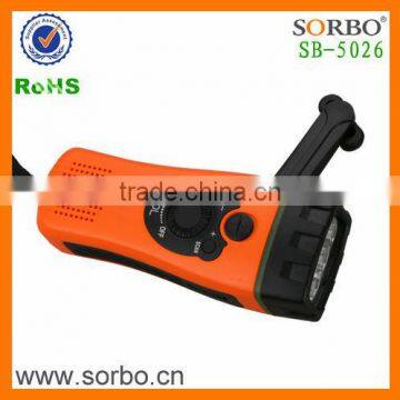 Rechargeable Hand Crank Radio with Flashlight and Charger