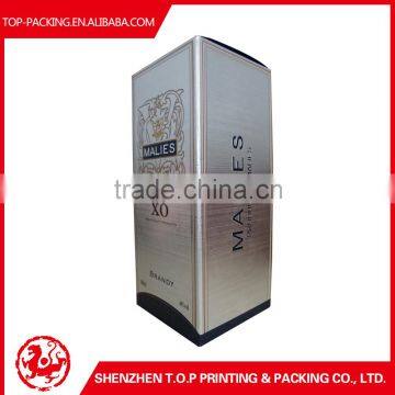 cheap customized special silver cardboard brandy wine box printing service