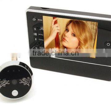 3.5 inch display High Definition Night Vision LED TF card Digital door viewer with doorbell