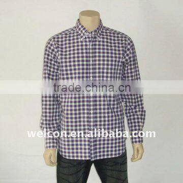 Chinese factory processing ODM OEM 100% cotton casual long sleeve popular check men's shirt