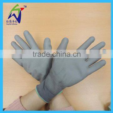 High quality grey anti-static nylon PU coated gloves