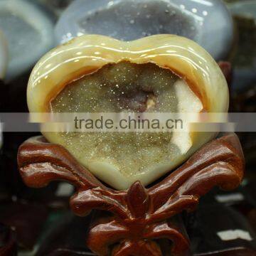 natural smile agate quartz crystal geode ball