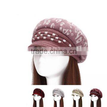 Chunky fashion knitted beret for women winter