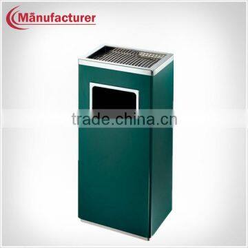 Squared Stainless Steel Powder Coat Dust Bin with Ashtray