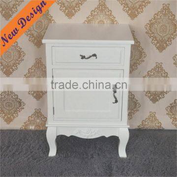 Antique Bedroom Furniture Solid Wood White Drawer Bedside Table With Storage