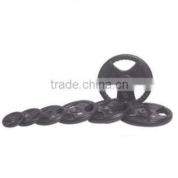 Black color Rubber covered disks/weight plates with 3 holes