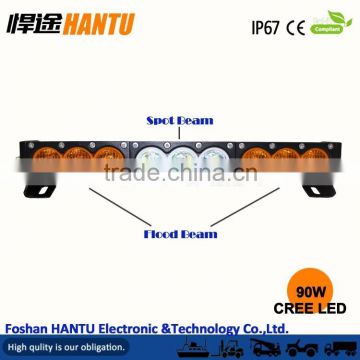 New product Amber white color 90w Amber led light bar/ waterproof 10W chip/MODEL:HT-2490