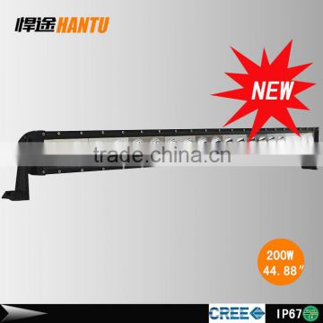 Hotsale!! 200W curved car headlight led single row 10W*20pcs 4x4 offroad lights for jeep SUV UVA wangler