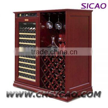 Supermarket Advertising Equipment Compressor Wooden Wine Cabinet Refrigerator