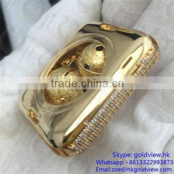 Newest! wristwatch gold case for apple watch, 24k gold watch acessories for apple watch 18k gold housing