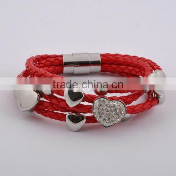 Stainless Steel Genuine Leather Bracelet Woman(GB10474)