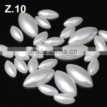 wholesale loose mother of pearl round half hole glass pearl