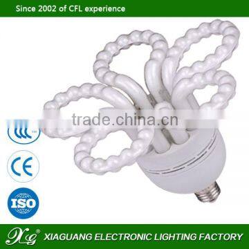 PC PBT PP shell flower CFL light bulbs , energy saver glass tube 5U , energy saving 8000hrs Bulb CFL