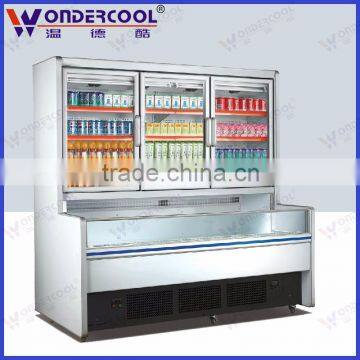 2m commercial used supermarket beverage freezer showcase