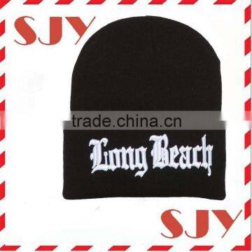 Custom 3D Embroidery Fold Up Cuff Beanie Hat