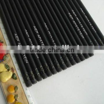 2015 Promtional Office Supply Printed Black Wood Pencil With Eraser for Advertising photo-3