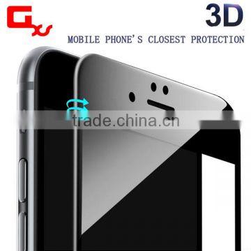 best 3D curved white and black color tempered glass screen protector for iphone 6