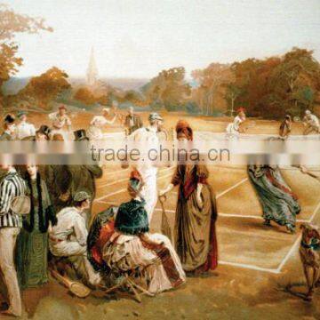 Victorian Tennis Match 12x18 Giclee on canvas