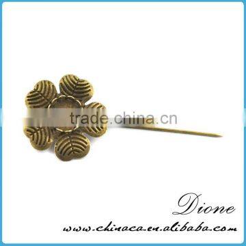 New product eleganet and charms lady antiqued broned custom brooch flower pins dubai wholesale