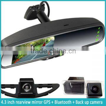 WINCE gps navigator car rear view mirror with bluetooth speaker car handsfree kit with auto brightness adjustable