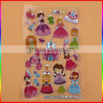 princess designs epoxy stickers for little boys and girls