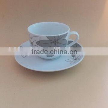 Nice Flower Design Coffee and Tea Set Fine Porcelain Ceramic Cups and Saucers Sets photo-3